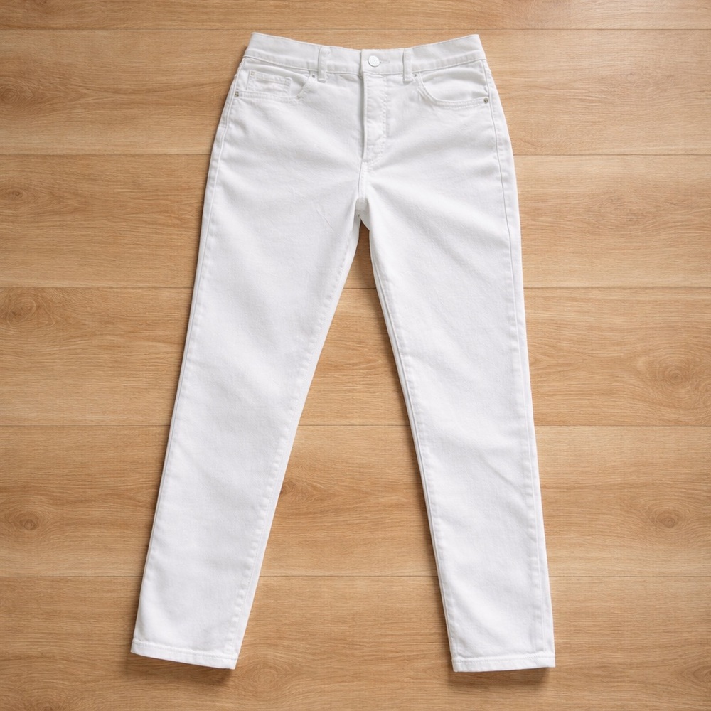 Express Stretch Slim Ankle White Jeans Super High Rise 8R